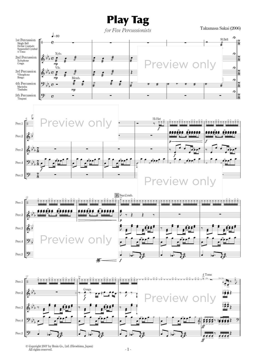 Play Tag - Percussion Quintet Marimba scores gallery preview page 2
