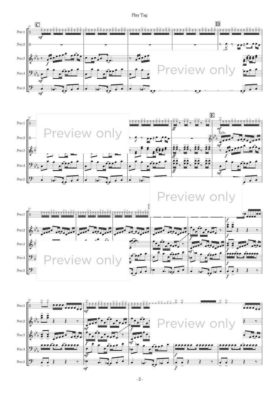 Play Tag - Percussion Quintet Marimba scores gallery preview page 3