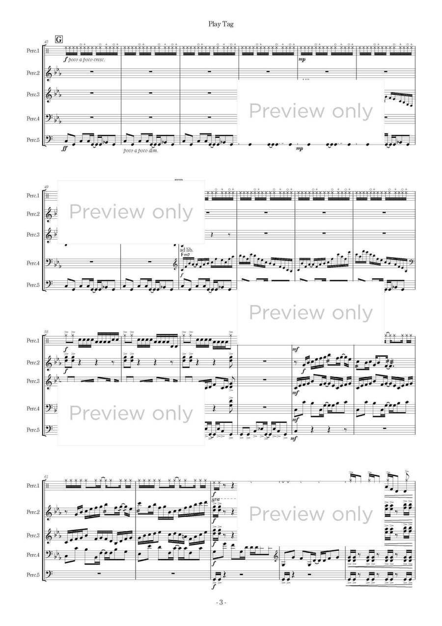 Play Tag - Percussion Quintet Marimba scores gallery preview page 4