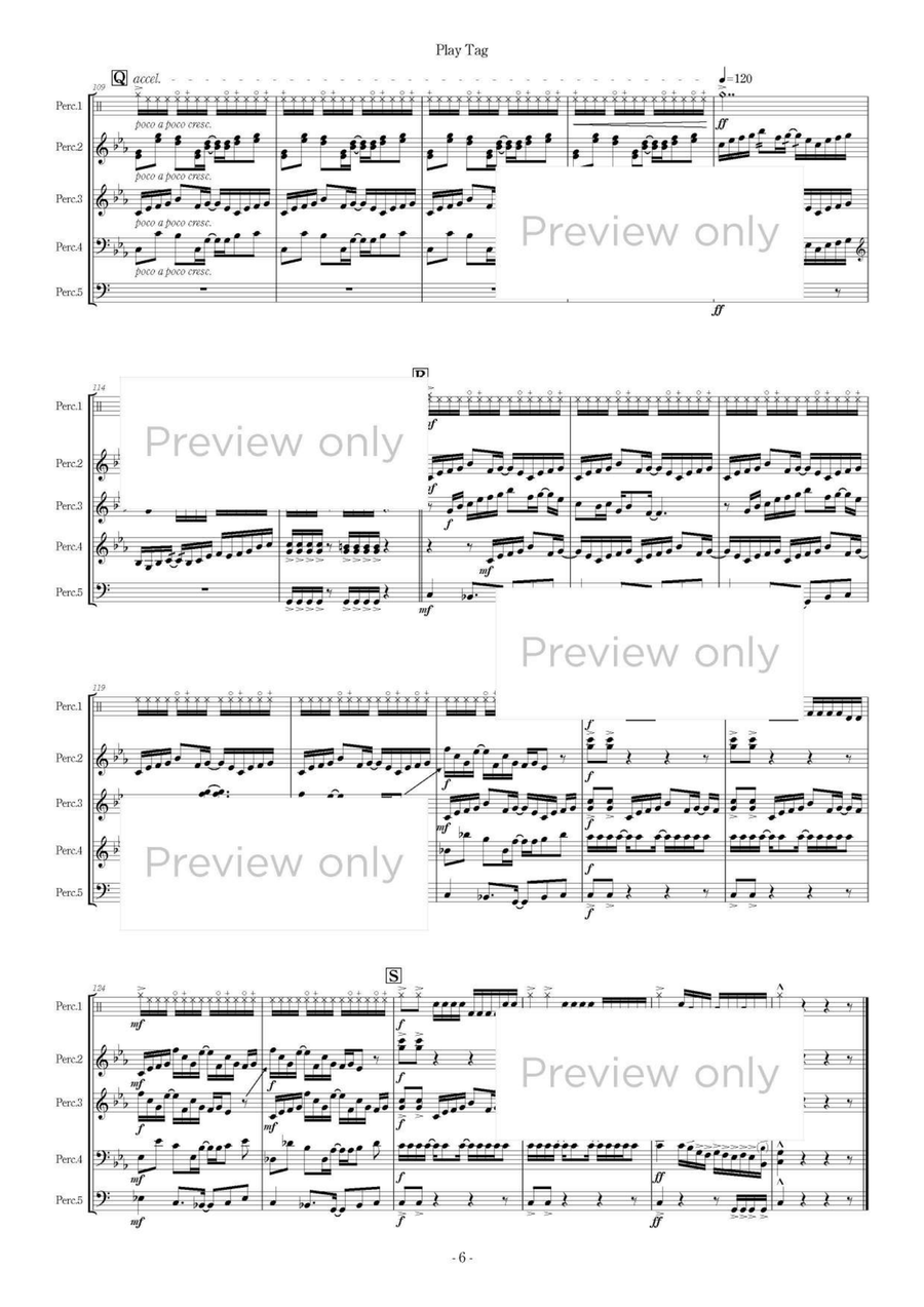 Play Tag - Percussion Quintet Marimba scores gallery preview page 7