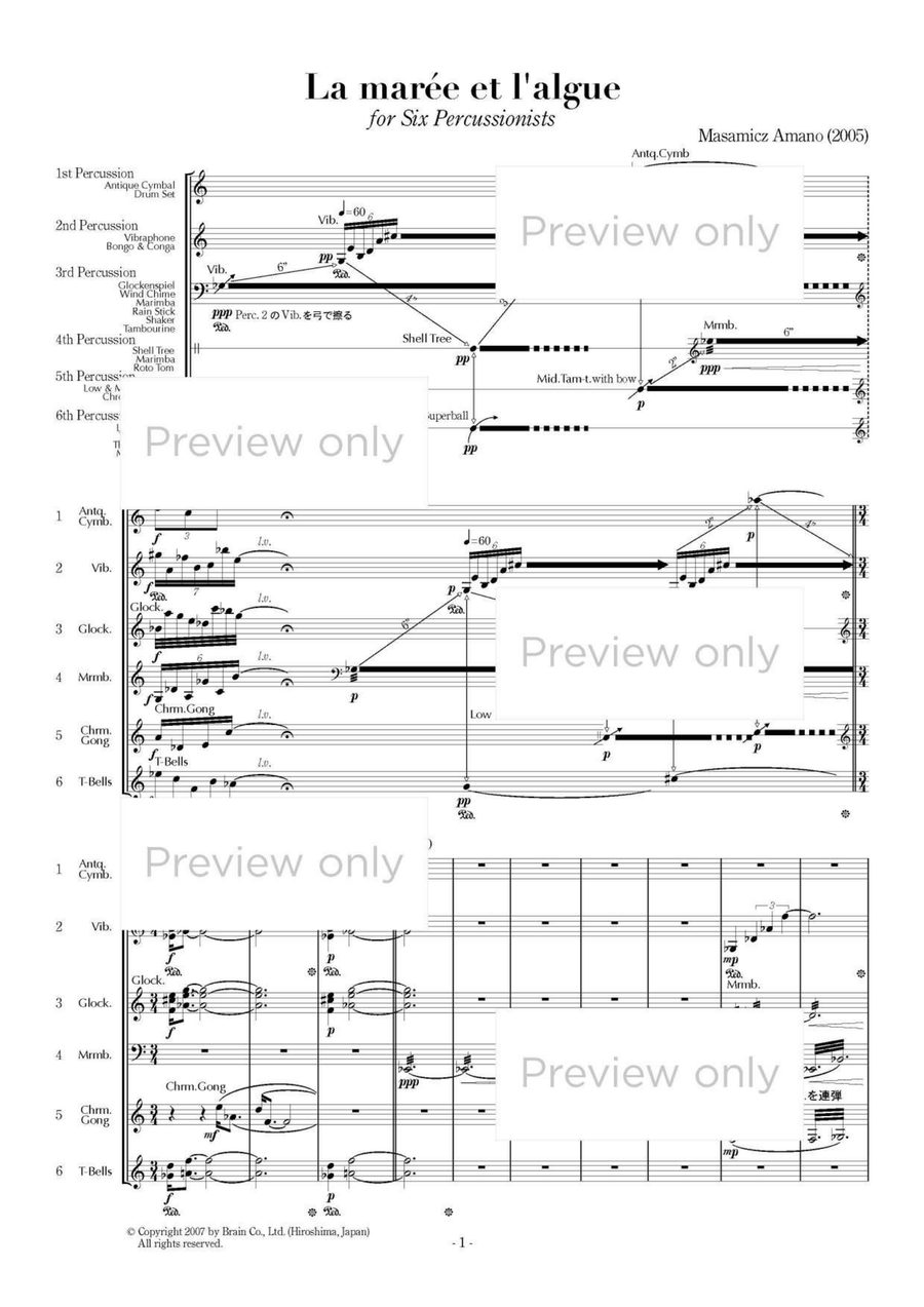 La marée et l'algue - Percussion Sextet Chamber Music scores gallery preview page 2