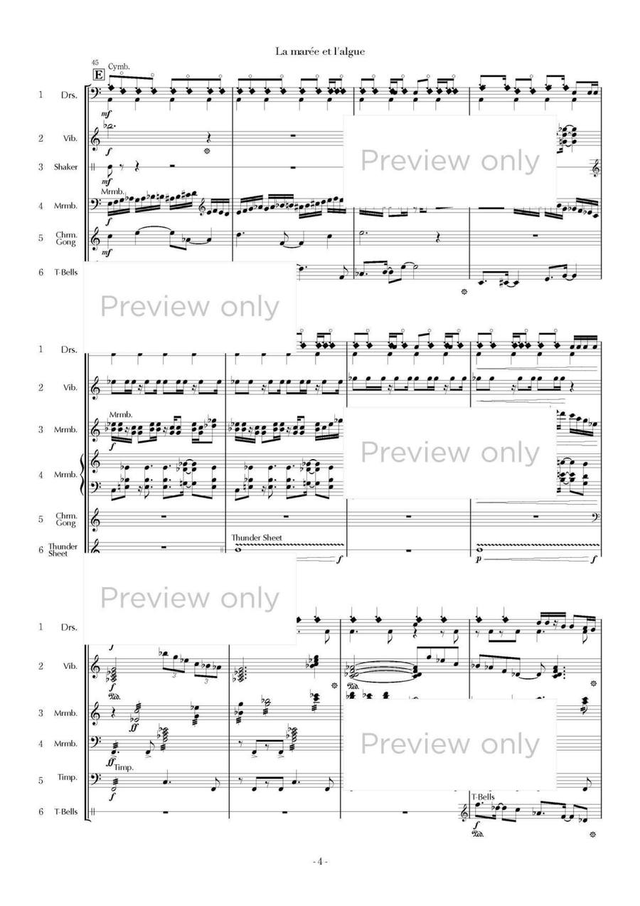 La marée et l'algue - Percussion Sextet Chamber Music scores gallery preview page 5