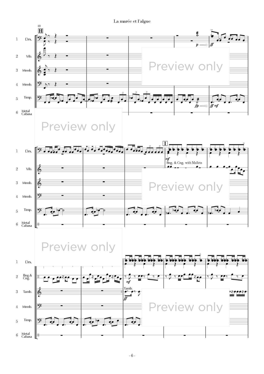 La marée et l'algue - Percussion Sextet Chamber Music scores gallery preview page 7