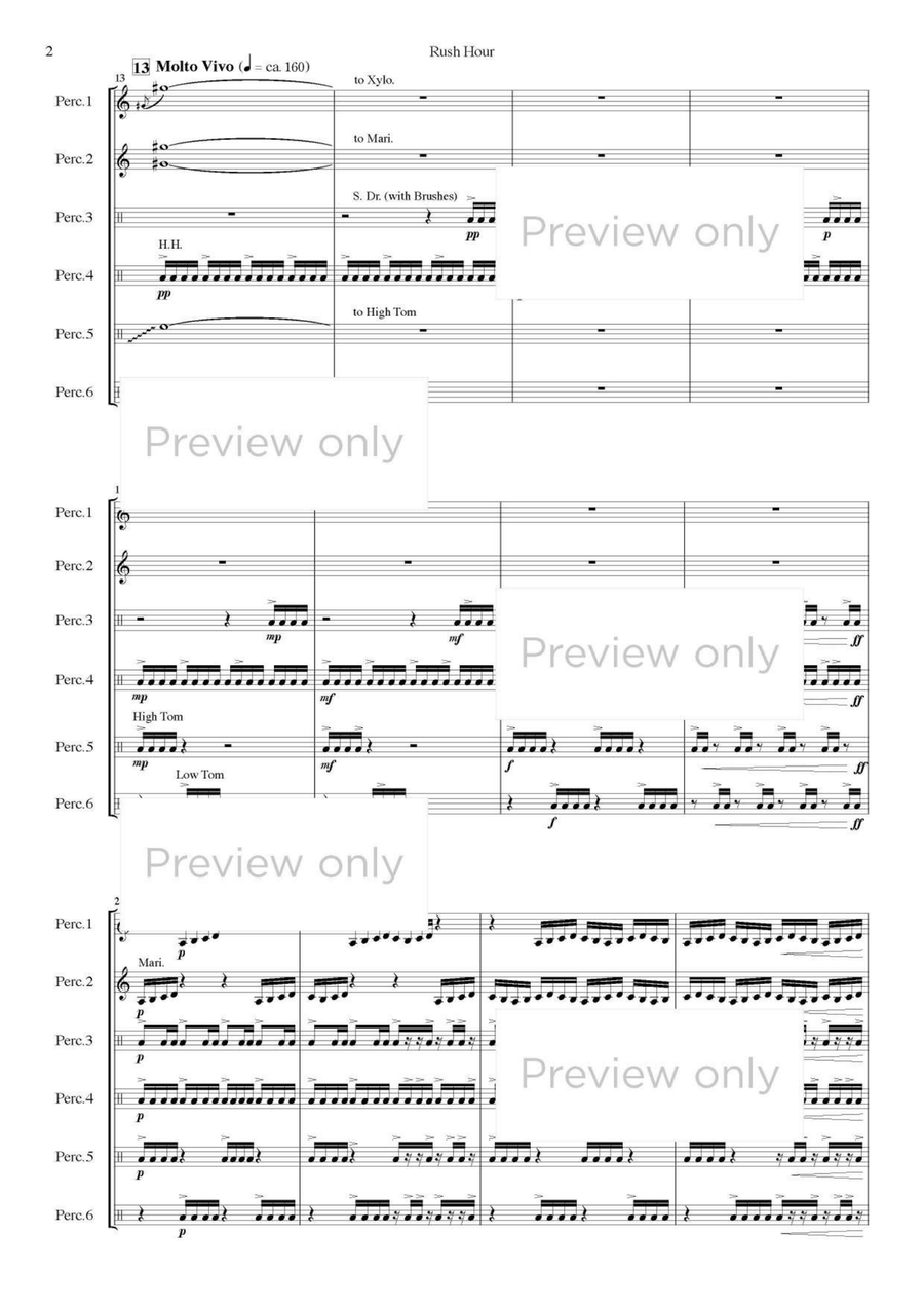 Rush Hour - Percussion Sextet Chamber Music scores gallery preview page 3