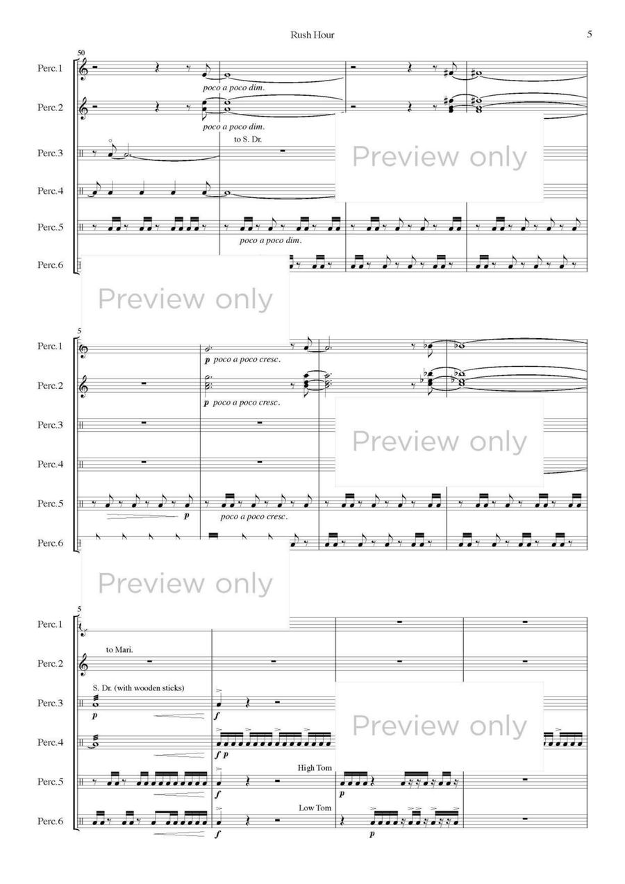 Rush Hour - Percussion Sextet Chamber Music scores gallery preview page 6