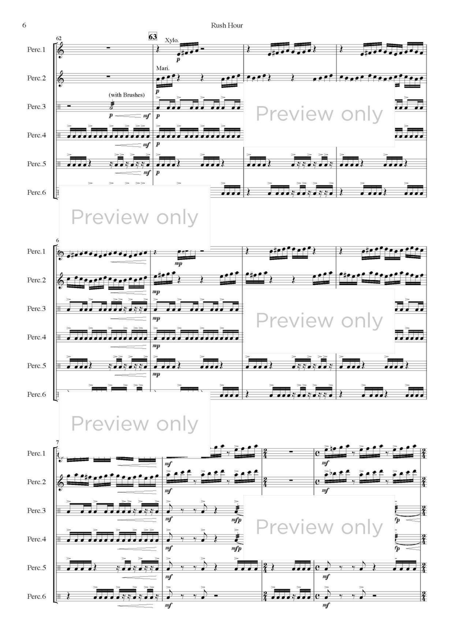 Rush Hour - Percussion Sextet Chamber Music scores gallery preview page 7