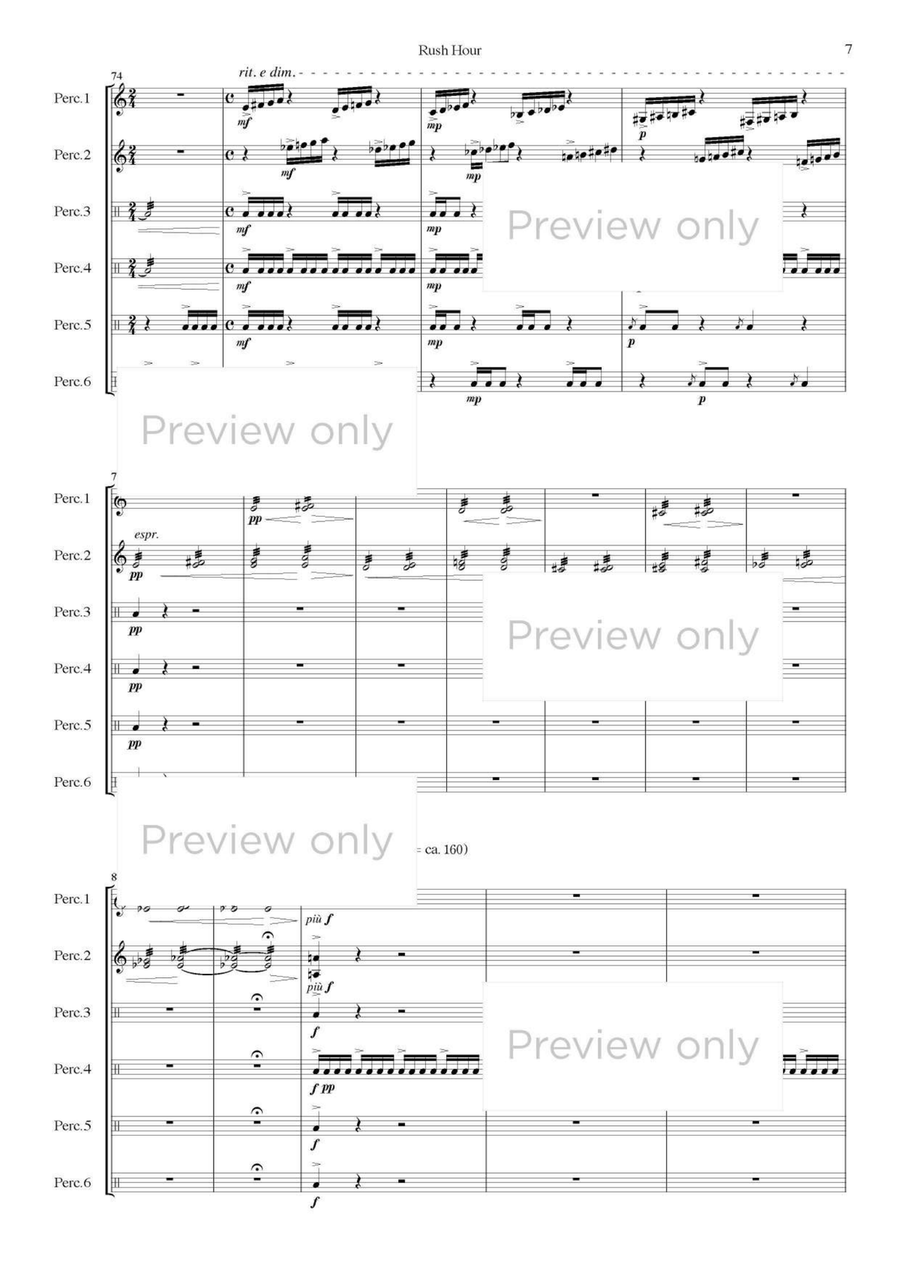 Rush Hour - Percussion Sextet Chamber Music scores gallery preview page 8