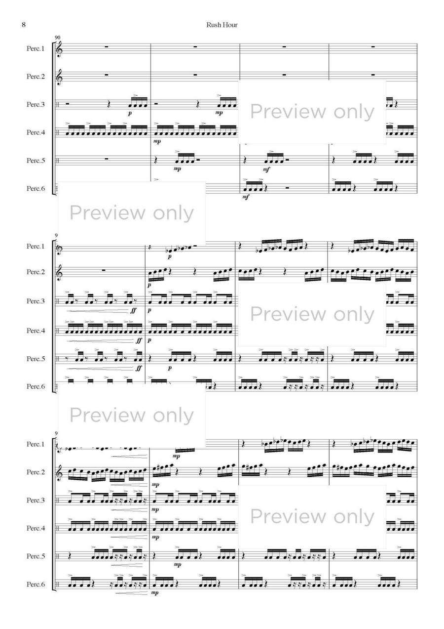 Rush Hour - Percussion Sextet Chamber Music scores gallery preview page 9