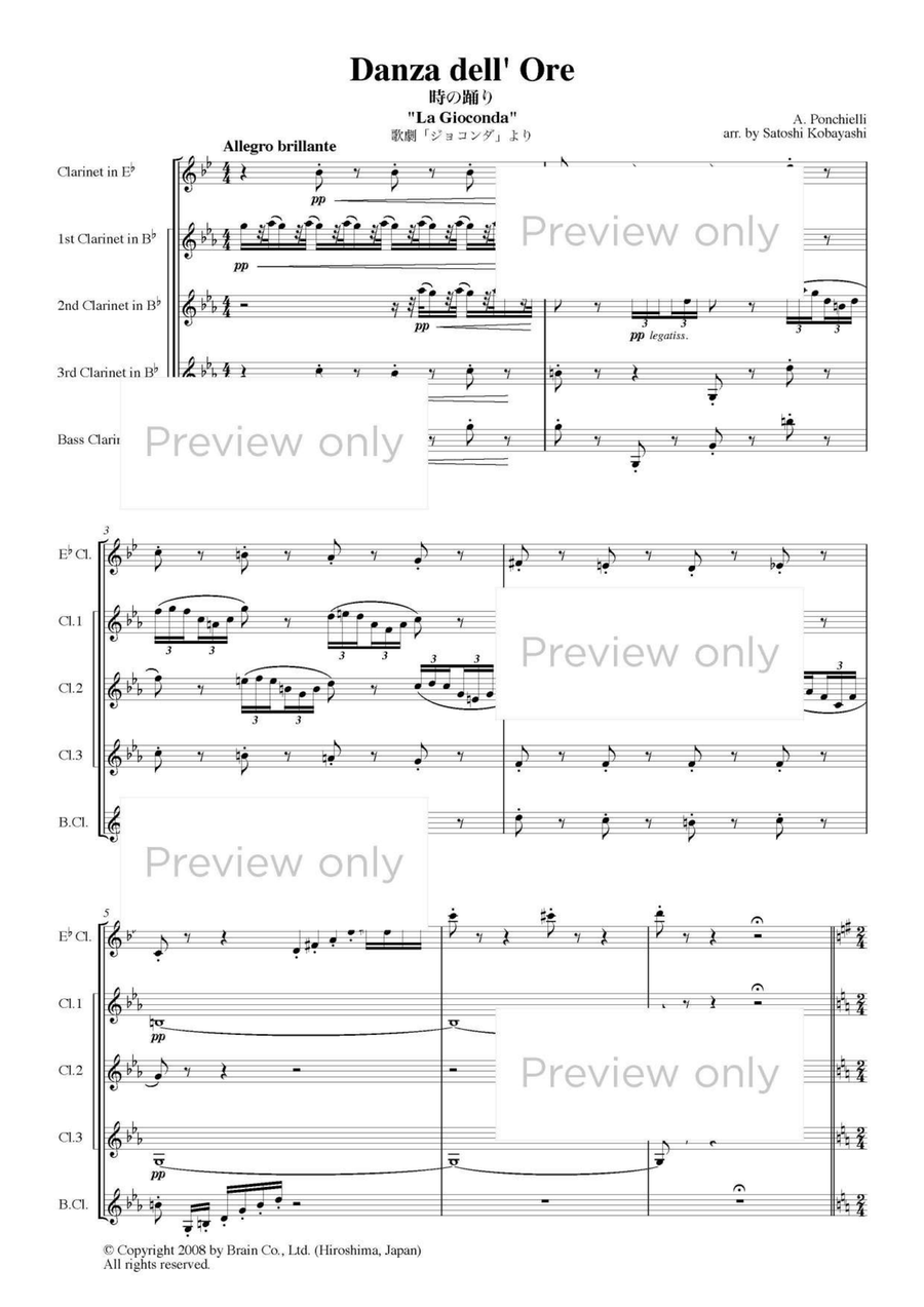 Danza dell' Ore from La Gioconda - Clarinet Quintet Clarinet Quintet scores gallery preview page 2