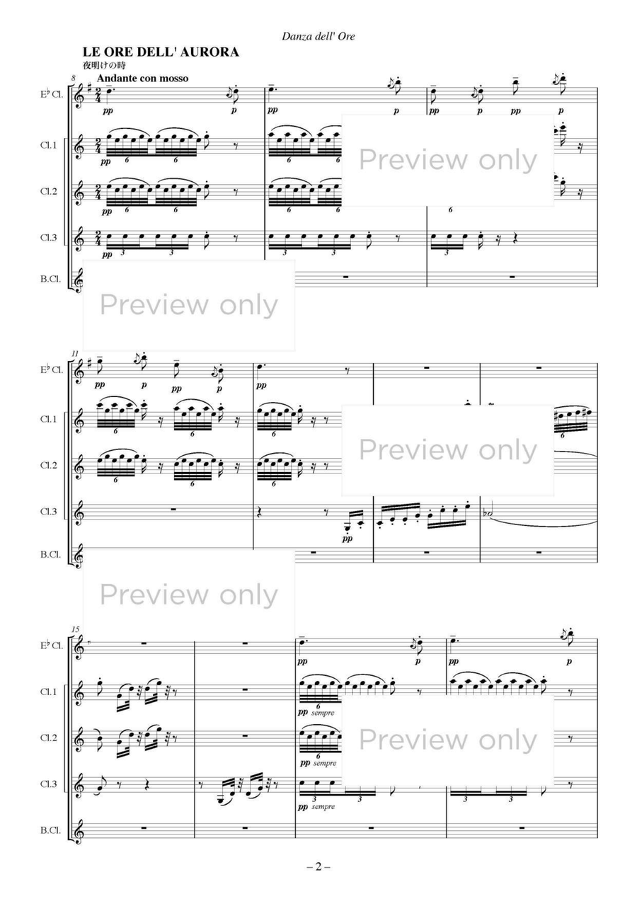 Danza dell' Ore from La Gioconda - Clarinet Quintet Clarinet Quintet scores gallery preview page 3