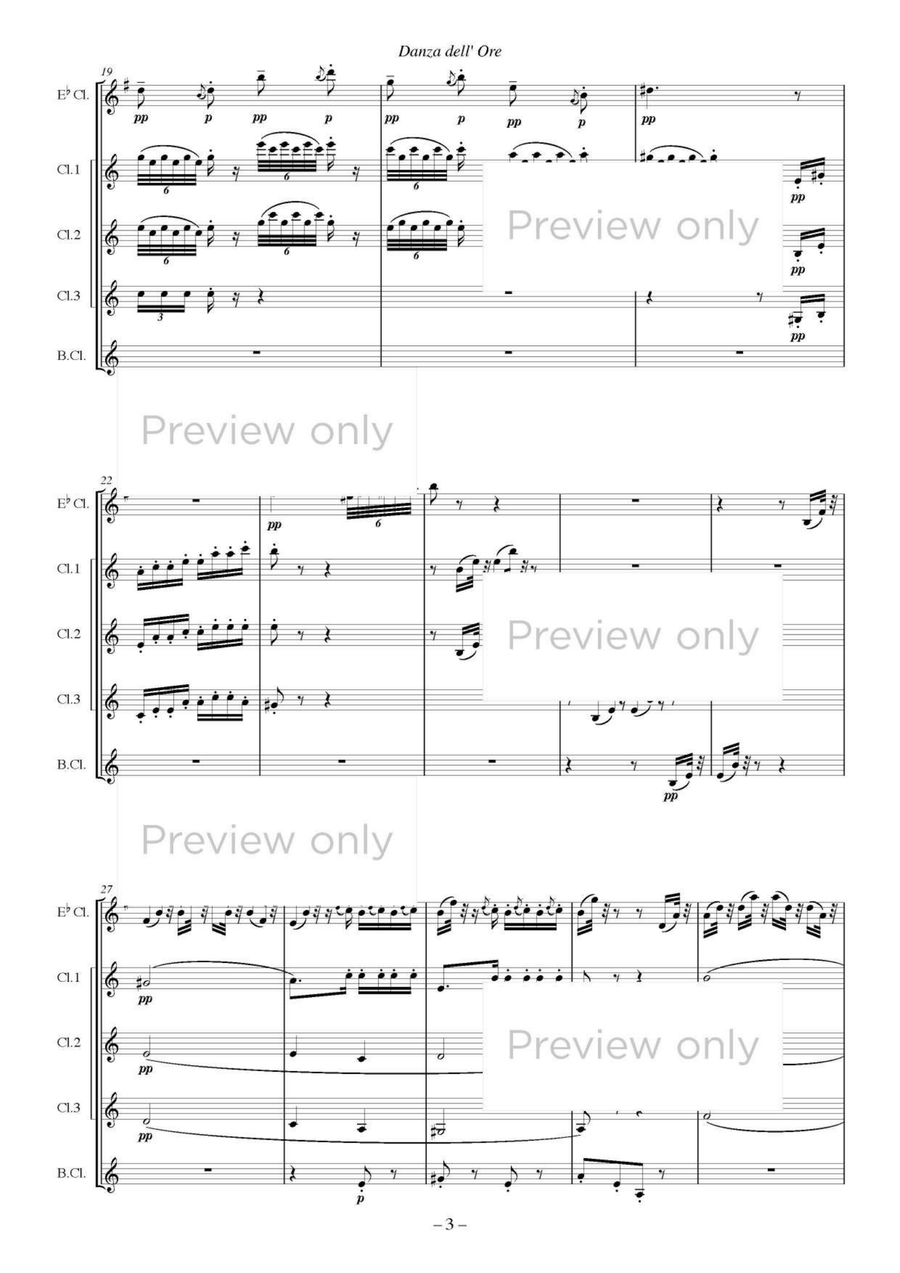 Danza dell' Ore from La Gioconda - Clarinet Quintet Clarinet Quintet scores gallery preview page 4