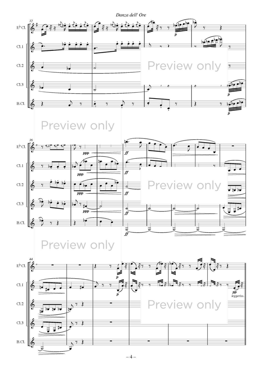 Danza dell' Ore from La Gioconda - Clarinet Quintet Clarinet Quintet scores gallery preview page 5
