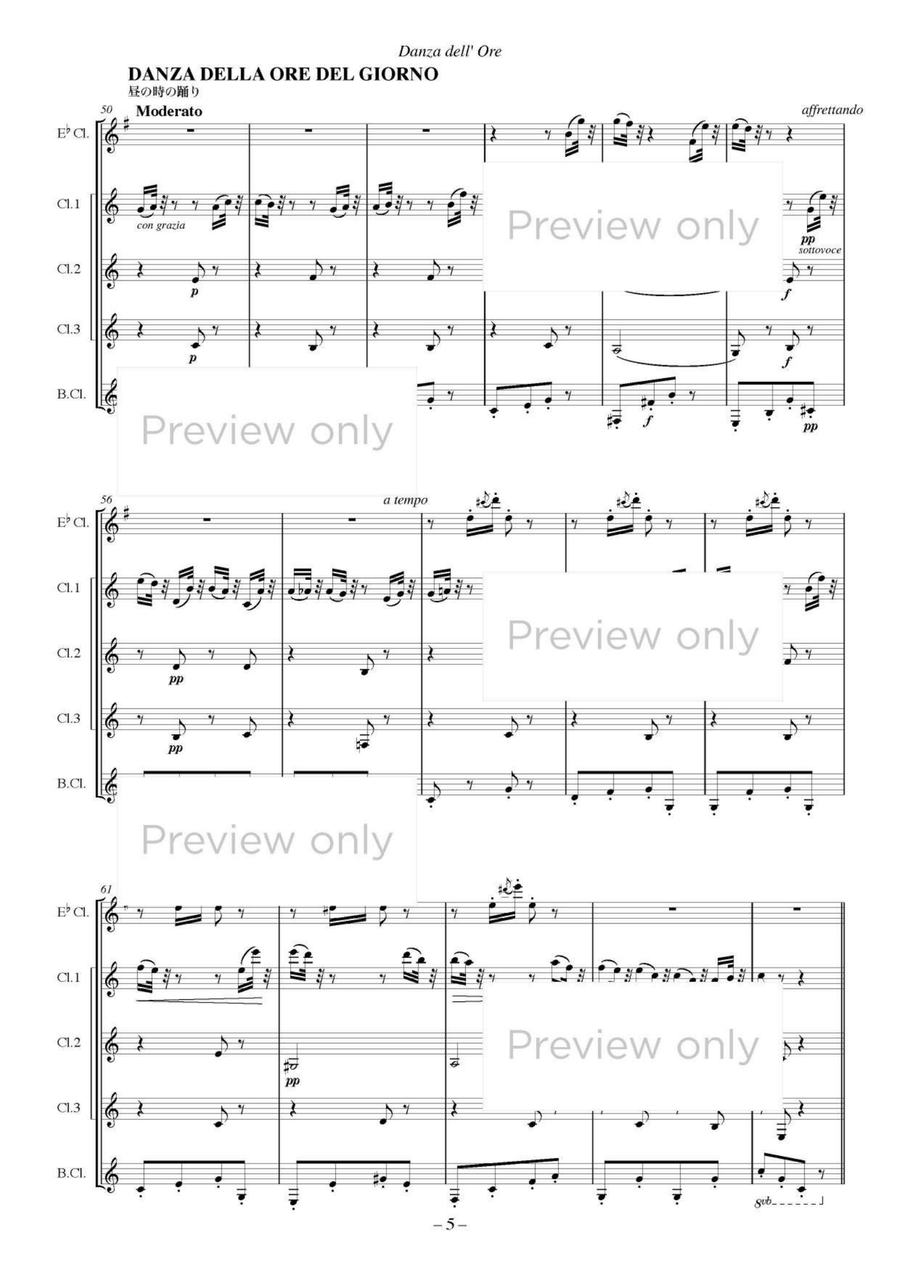 Danza dell' Ore from La Gioconda - Clarinet Quintet Clarinet Quintet scores gallery preview page 6