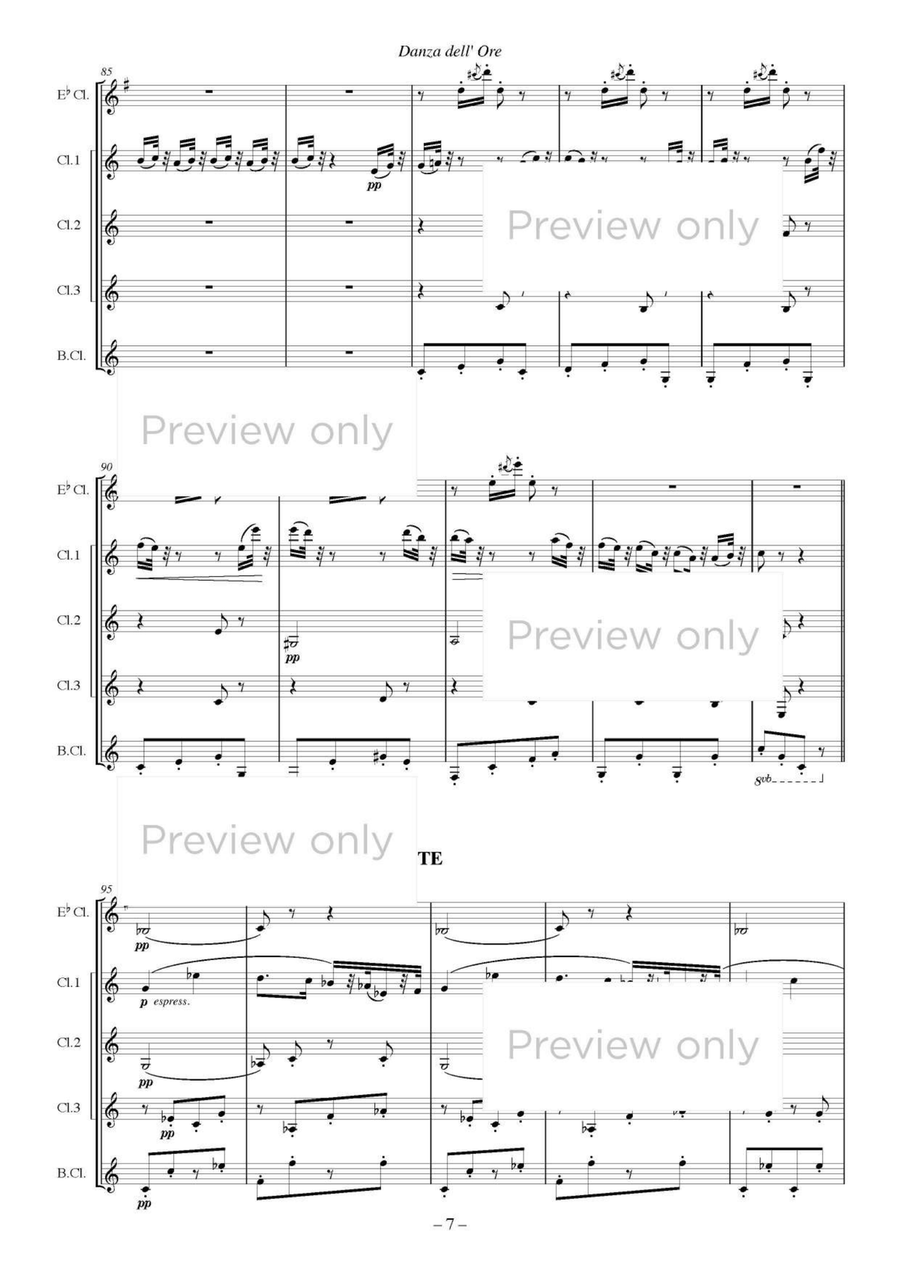 Danza dell' Ore from La Gioconda - Clarinet Quintet Clarinet Quintet scores gallery preview page 8
