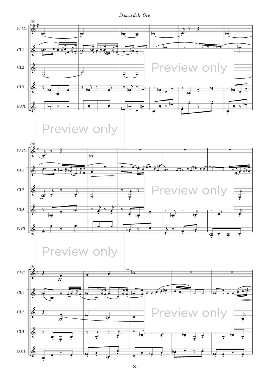 Danza dell' Ore from La Gioconda - Clarinet Quintet Clarinet Quintet scores gallery preview page 9