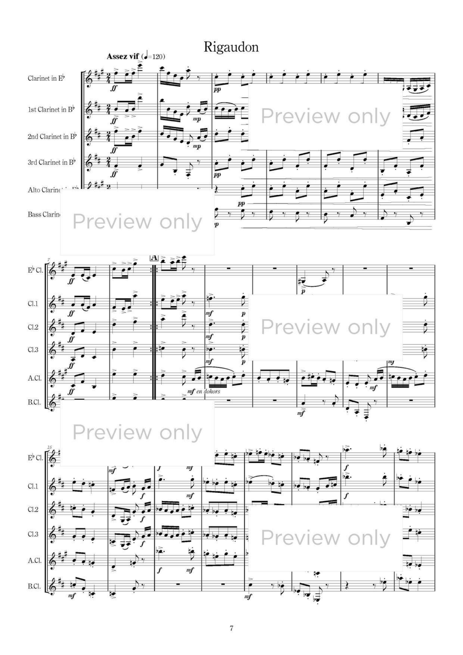 Le Tombeau de Couperin - Clarinet Sextet Chamber Music scores gallery preview page 8