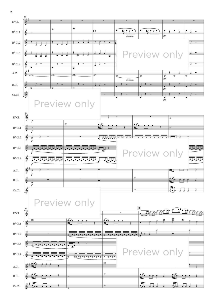 Symphony No. 25 in G minor K.183: I. Allegro con brio - Clarinet Octet Clarinet Quartet scores gallery preview page 3