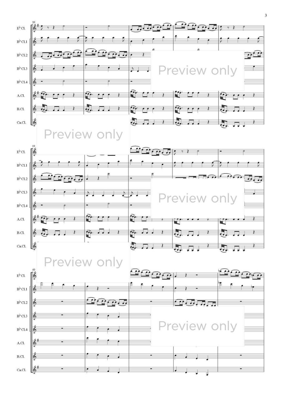 Symphony No. 25 in G minor K.183: I. Allegro con brio - Clarinet Octet Clarinet Quartet scores gallery preview page 4