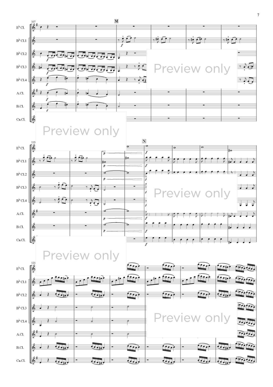 Symphony No. 25 in G minor K.183: I. Allegro con brio - Clarinet Octet Clarinet Quartet scores gallery preview page 8