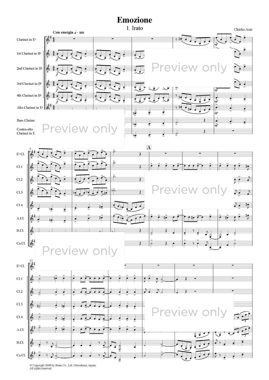 Emozione - Clarinet Octet Clarinet Quartet scores gallery preview page 2