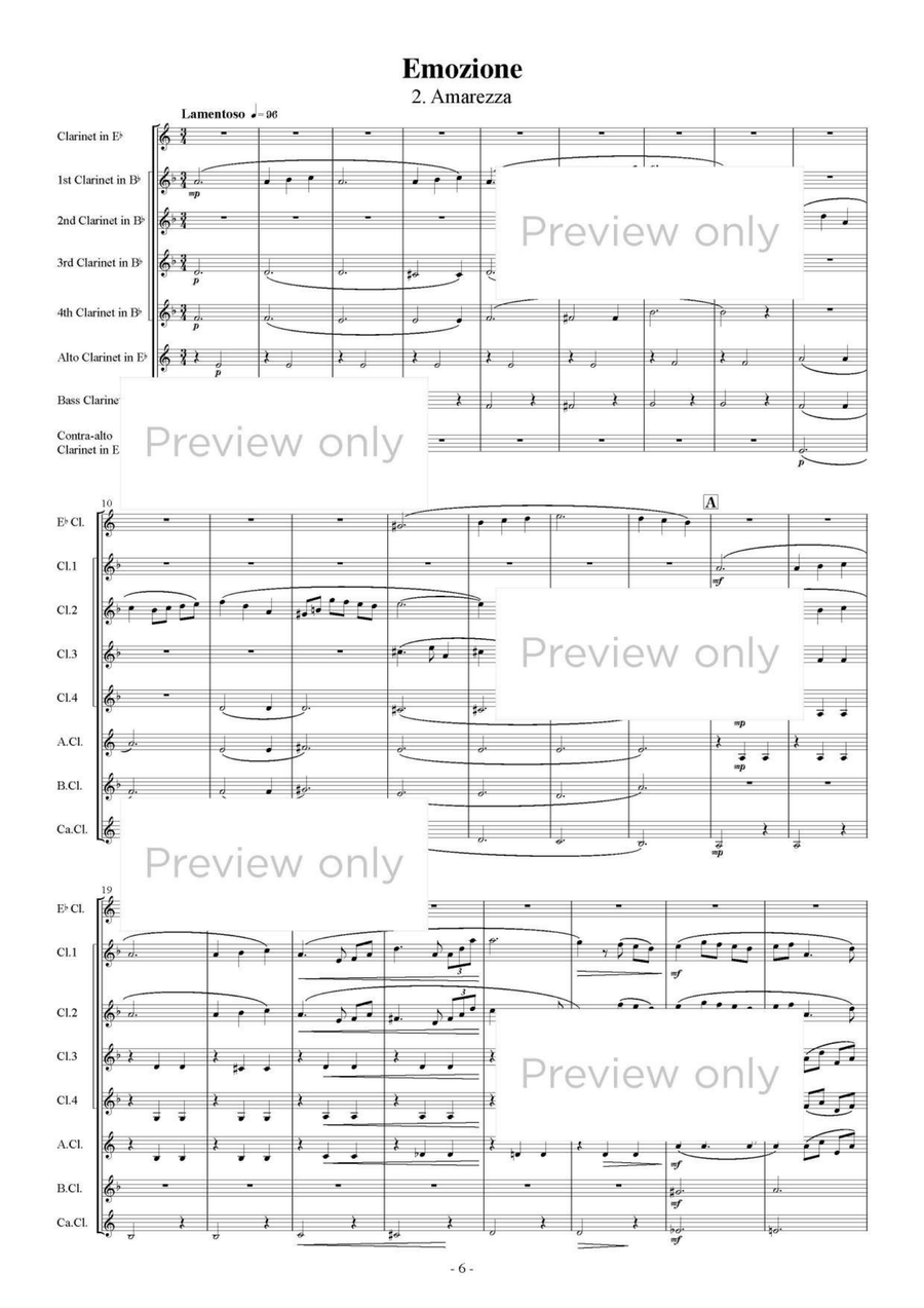 Emozione - Clarinet Octet Clarinet Quartet scores gallery preview page 7