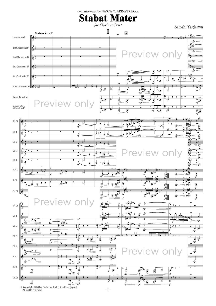 Stabat Mater - Clarinet Octet Clarinet Quartet scores gallery preview page 2