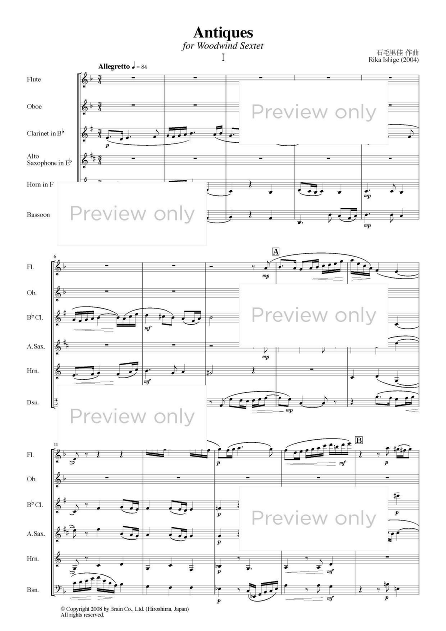 Antiques - Woodwind Sextet Chamber Music scores gallery preview page 2