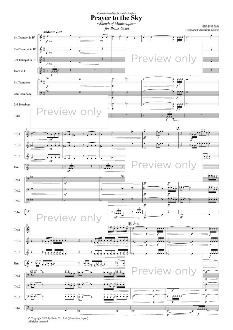 Prayer to the Sky - Brass Octet Horn scores gallery preview page 2
