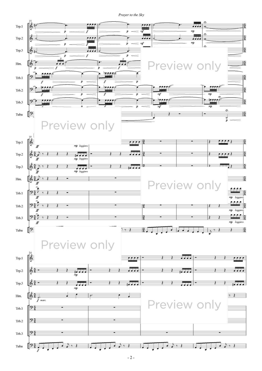 Prayer to the Sky - Brass Octet Horn scores gallery preview page 3