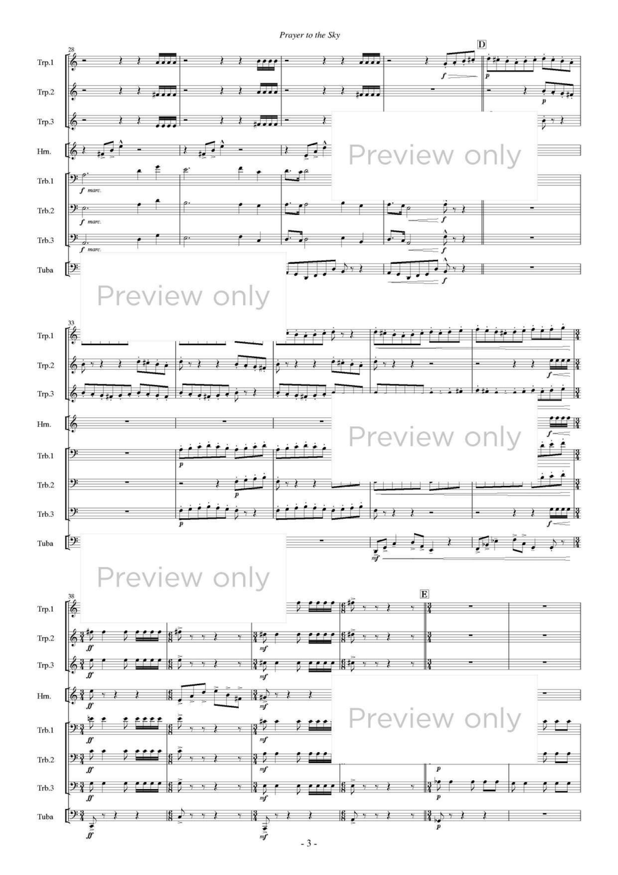 Prayer to the Sky - Brass Octet Horn scores gallery preview page 4
