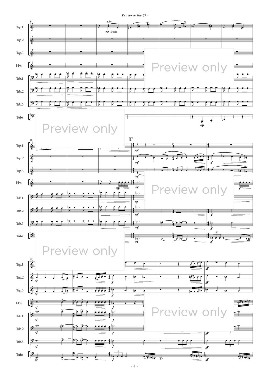 Prayer to the Sky - Brass Octet Horn scores gallery preview page 5