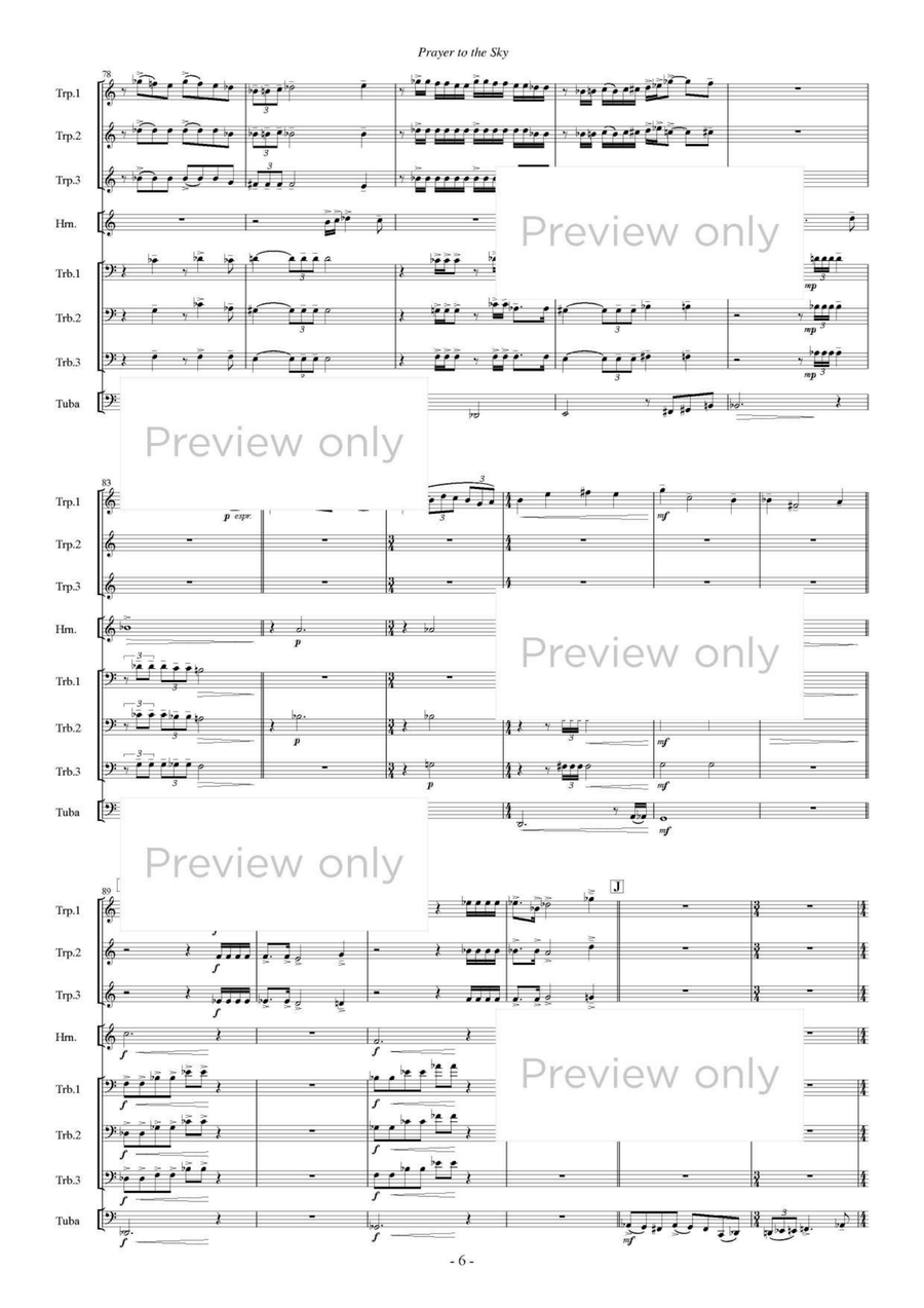 Prayer to the Sky - Brass Octet Horn scores gallery preview page 7