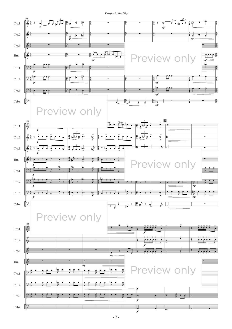 Prayer to the Sky - Brass Octet Horn scores gallery preview page 8