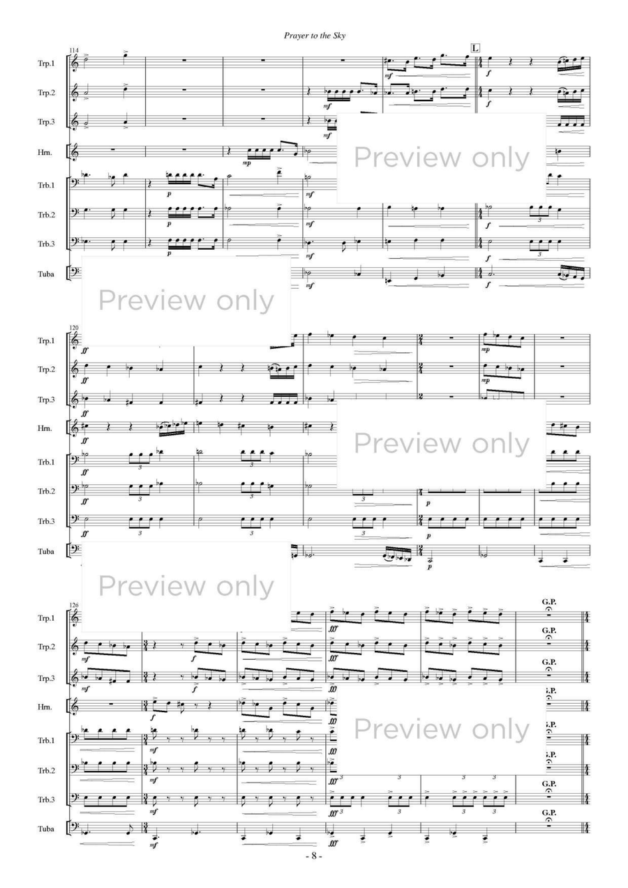 Prayer to the Sky - Brass Octet Horn scores gallery preview page 9