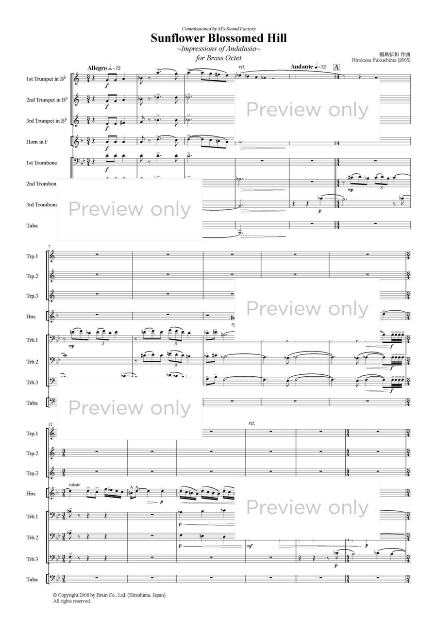 Sunflower Blossomed Hill - Brass Octet Horn scores gallery preview page 2