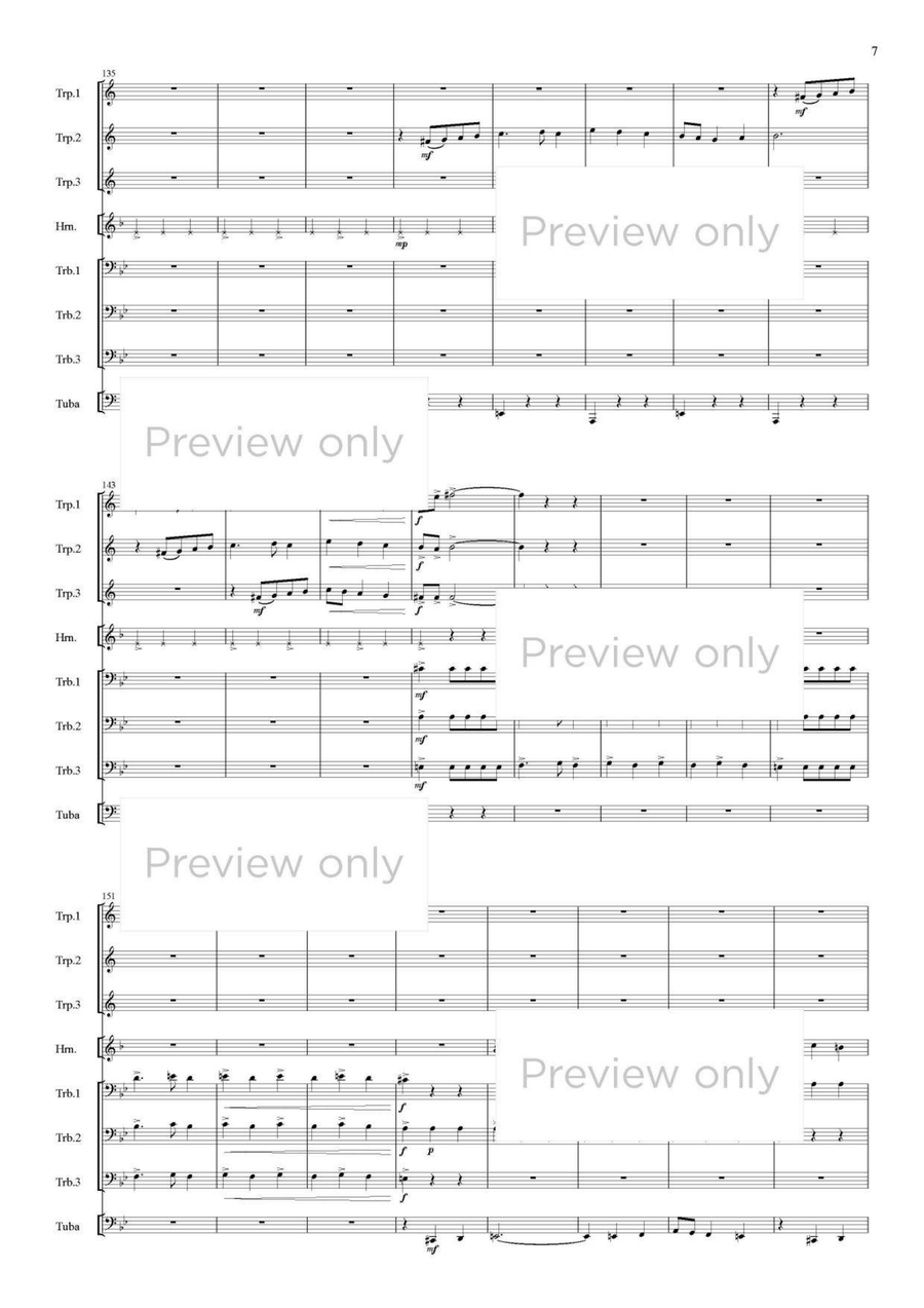 Sunflower Blossomed Hill - Brass Octet Horn scores gallery preview page 8