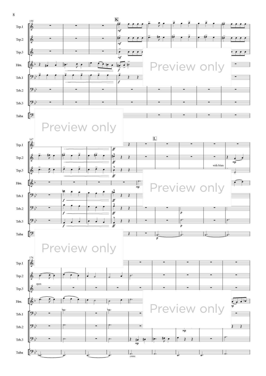 Sunflower Blossomed Hill - Brass Octet Horn scores gallery preview page 9