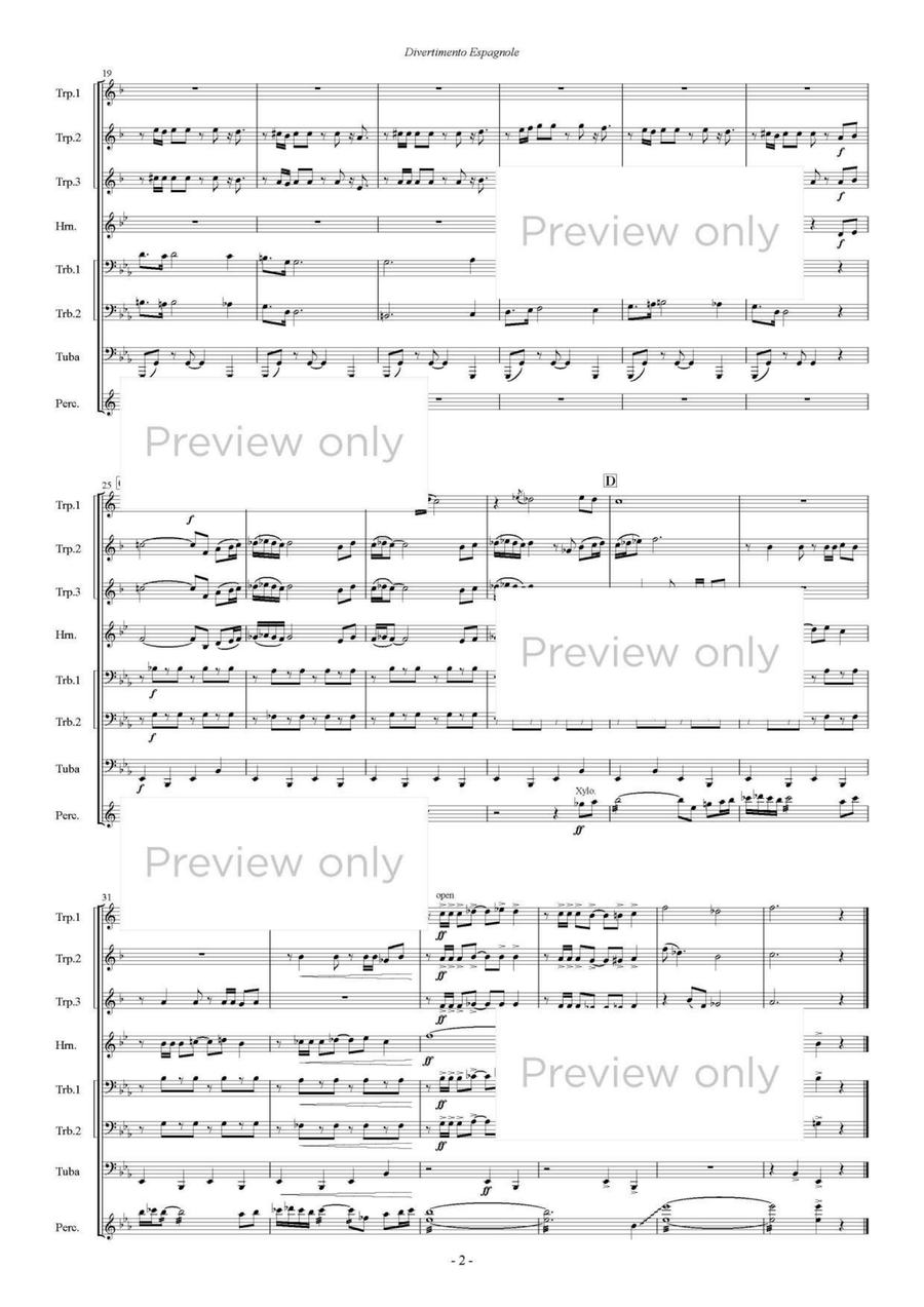Divertimento Espagnol - Brass & Percussion Octet Chamber Music scores gallery preview page 3