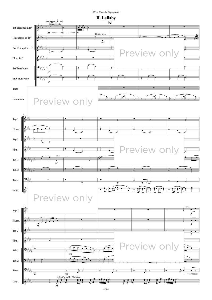 Divertimento Espagnol - Brass & Percussion Octet Chamber Music scores gallery preview page 4