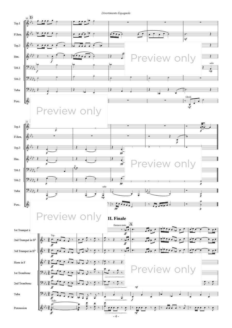 Divertimento Espagnol - Brass & Percussion Octet Chamber Music scores gallery preview page 5