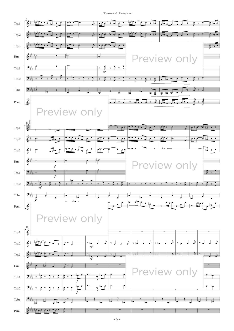 Divertimento Espagnol - Brass & Percussion Octet Chamber Music scores gallery preview page 6