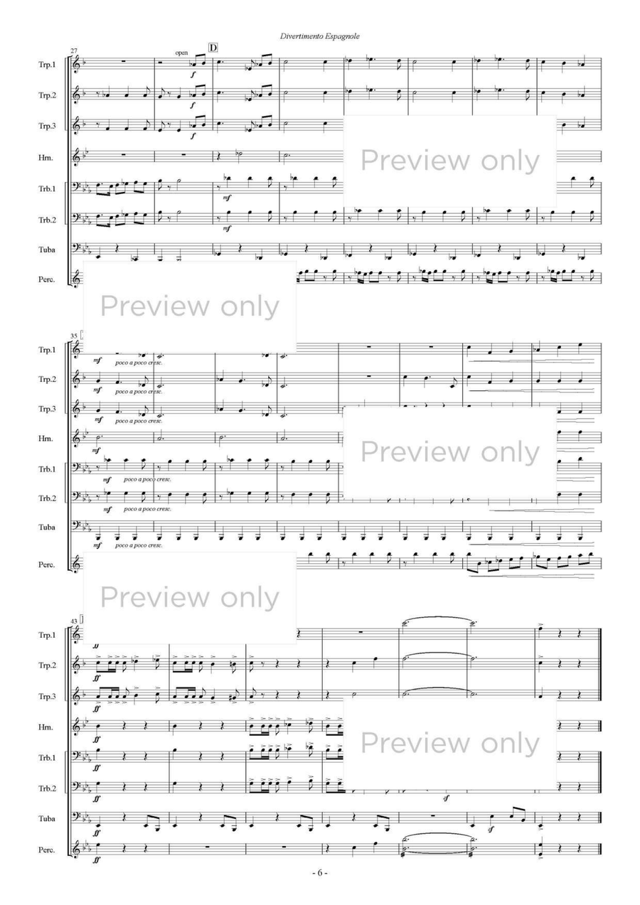 Divertimento Espagnol - Brass & Percussion Octet Chamber Music scores gallery preview page 7