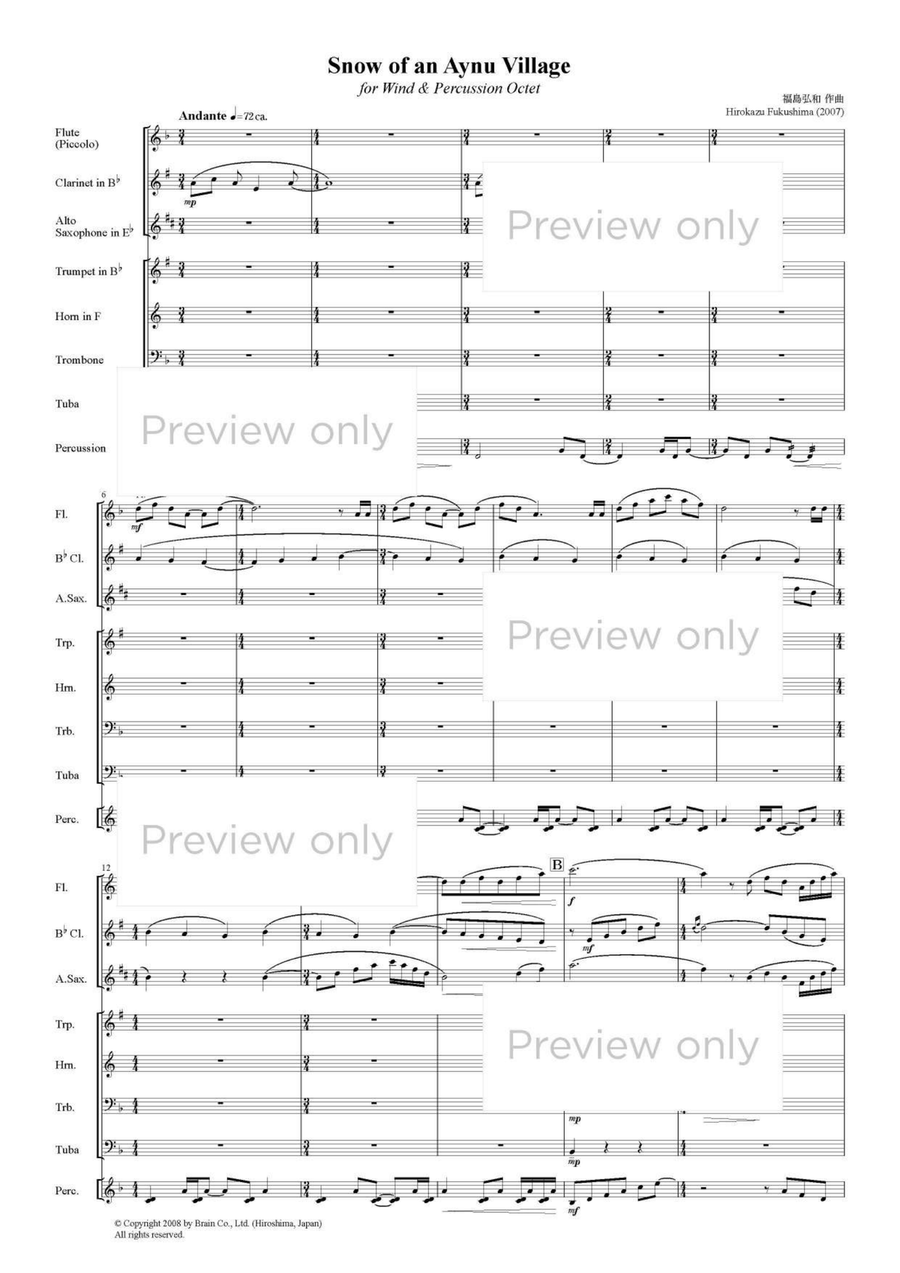 Snow of an Aynu Village - Wind & Percussion Octet Chamber Music scores gallery preview page 2