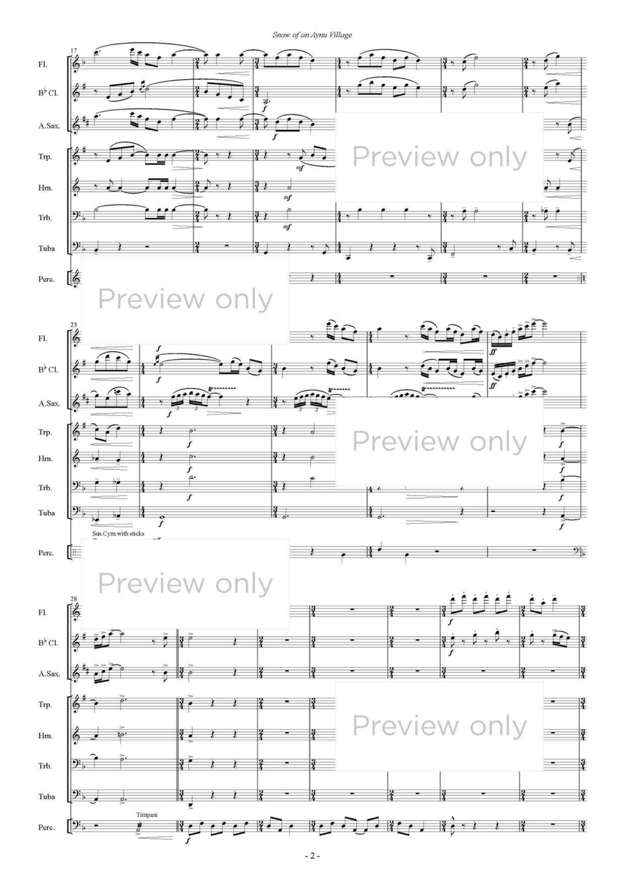 Snow of an Aynu Village - Wind & Percussion Octet Chamber Music scores gallery preview page 3