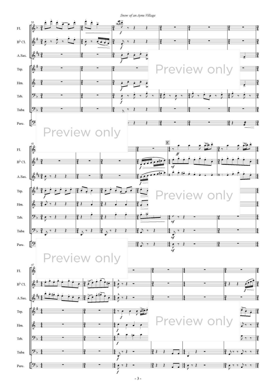 Snow of an Aynu Village - Wind & Percussion Octet Chamber Music scores gallery preview page 4