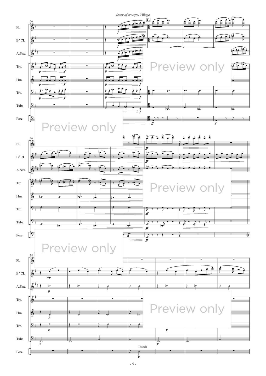 Snow of an Aynu Village - Wind & Percussion Octet Chamber Music scores gallery preview page 6