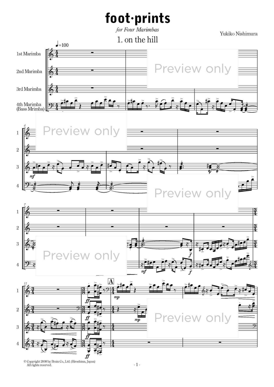 Foot Prints - Marimba Quartet 5-Octaves scores gallery preview page 2