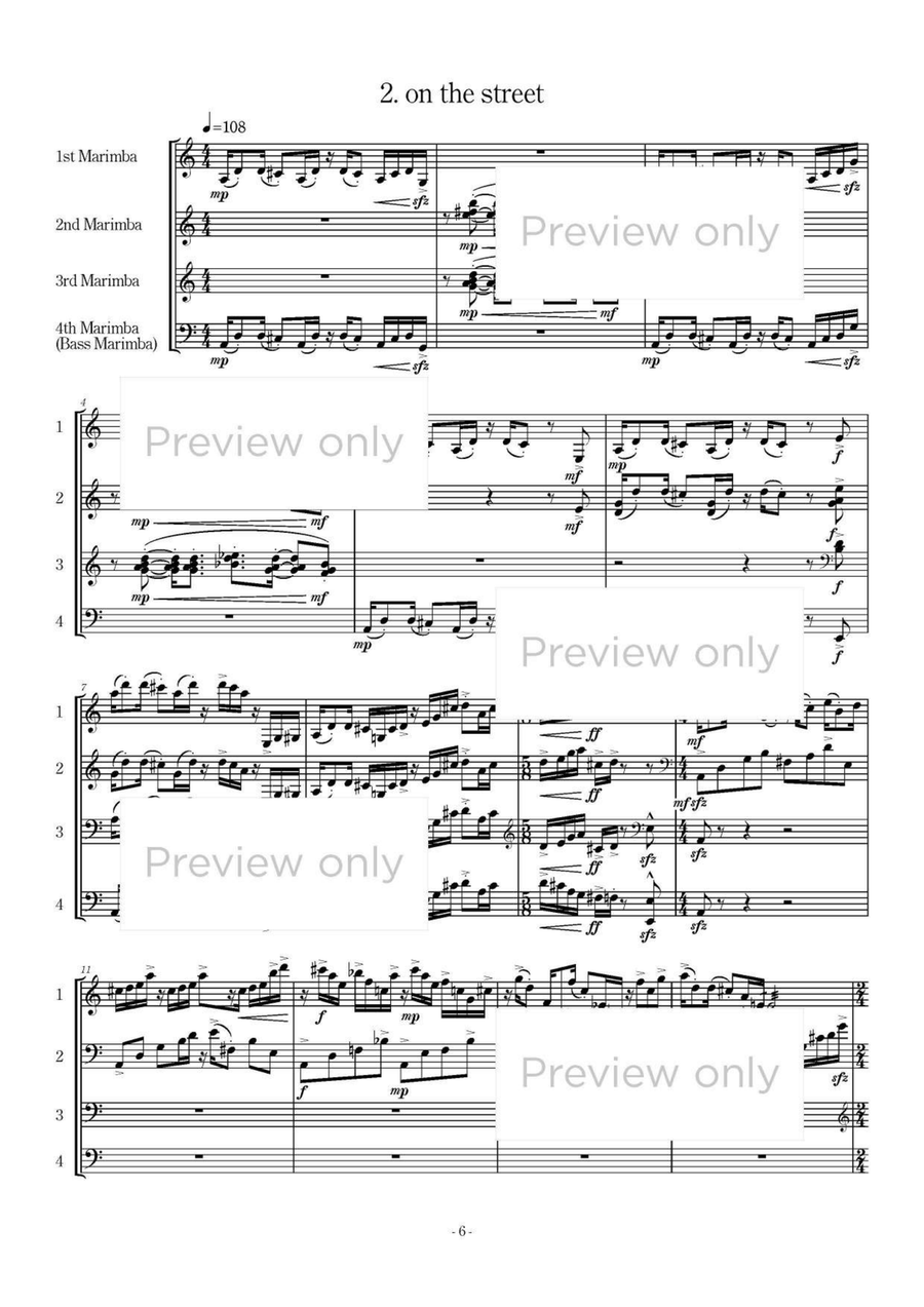 Foot Prints - Marimba Quartet 5-Octaves scores gallery preview page 7