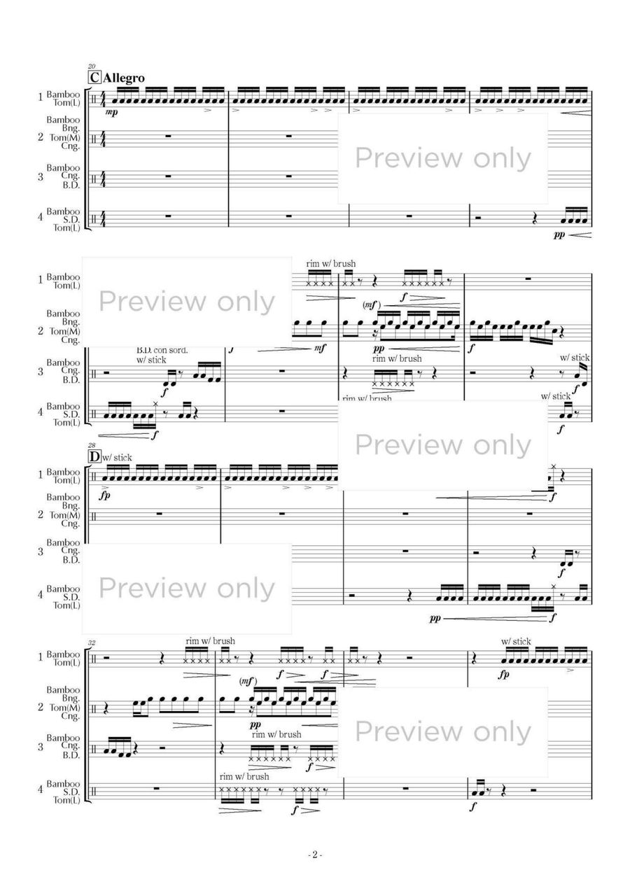 An Act in Blank - Percussion Quartet Snare Drum scores gallery preview page 3