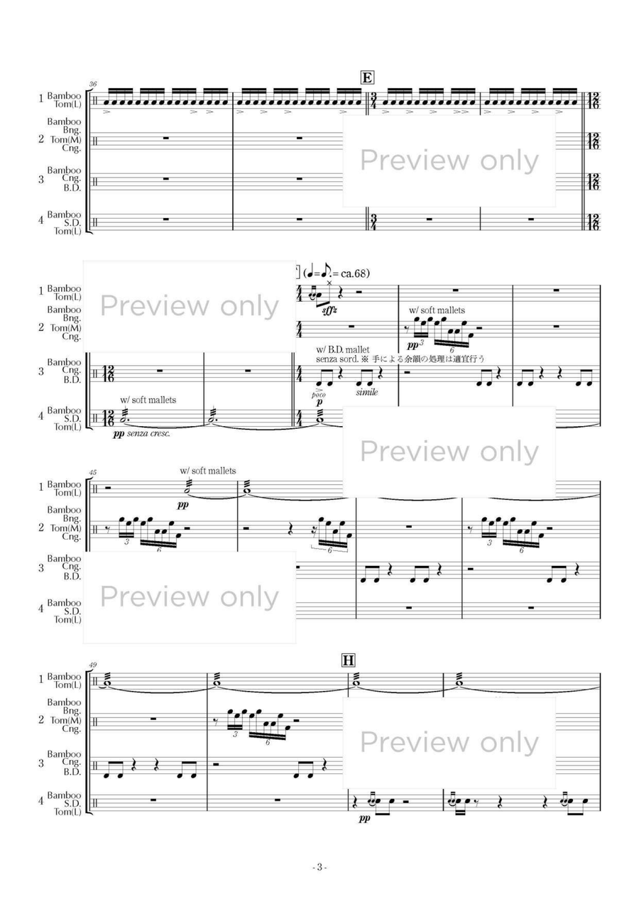 An Act in Blank - Percussion Quartet Snare Drum scores gallery preview page 4
